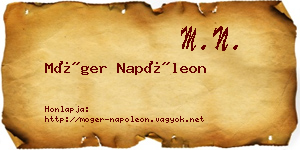 Móger Napóleon névjegykártya